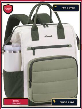 Puffer Laptop Backpack for Women 17 Inch Work Backpack School Bookbag